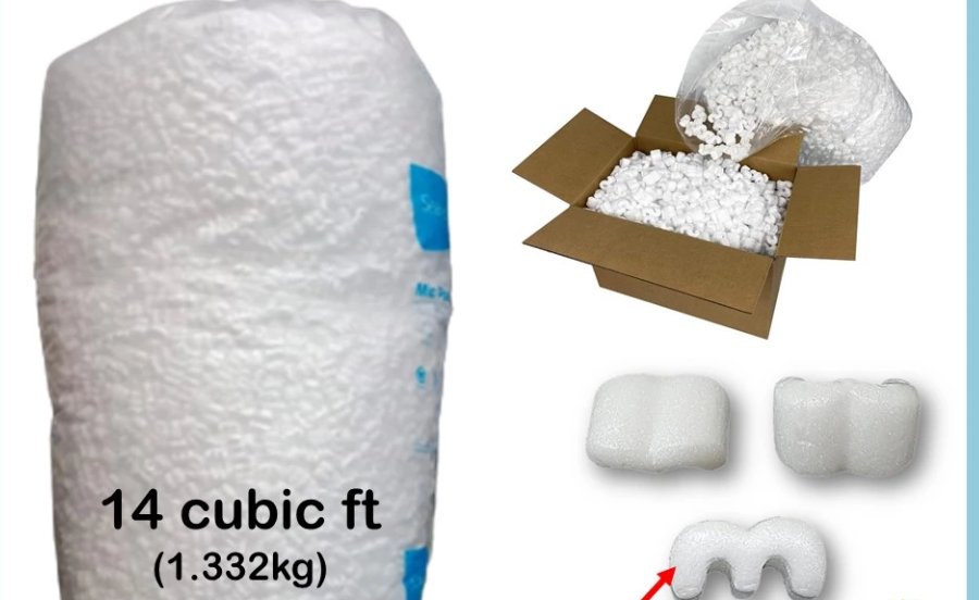 White Foam Packing Peanuts (M-Shaped Loose Fill Packaging Material) 1.332kg 140
